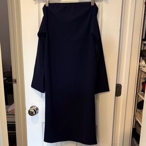 NWT Quiz Clothing Navy Blue Off Shoulder Dress Size 8